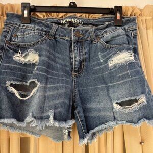 Juniors Rewash Brand ripped style denim shorts